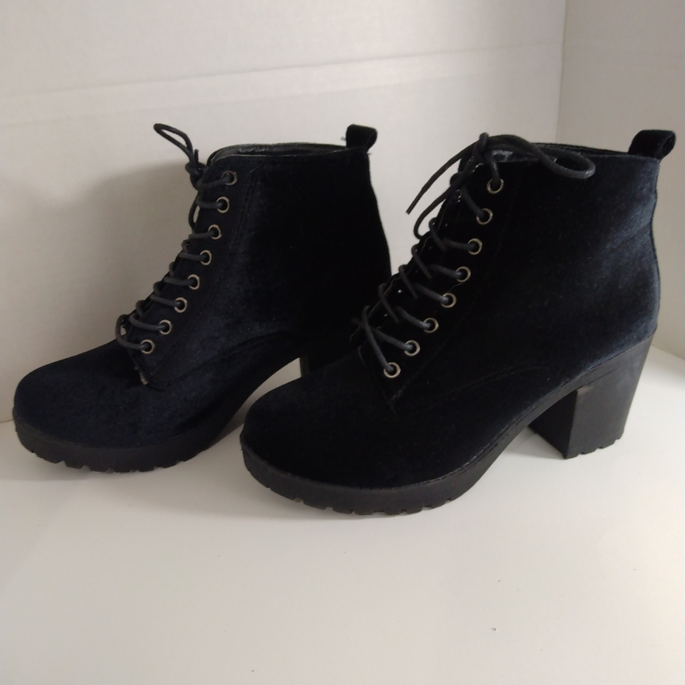 Gina Group Llc Black Velour Granny Boot